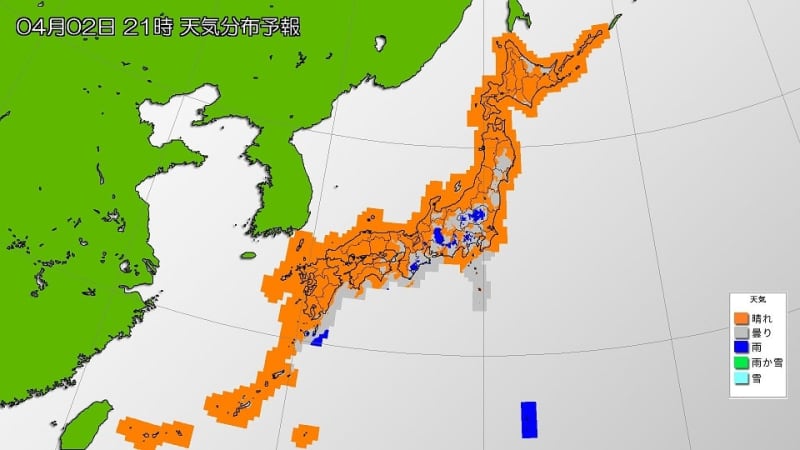 日本海側は広くお出かけ日和 太平洋側はにわか雨の所も