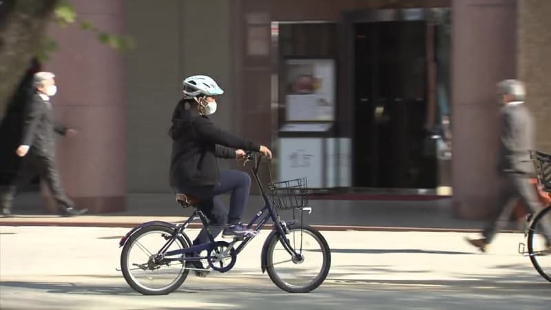 自転車ヘルメット 努力義務　けさの出勤は　改正法施行後　初の平日（広島）