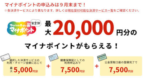 マイナポイント第2弾の申請期限、「2023年9月末まで」に延長