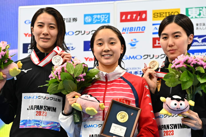 16-year-old Mio Narita made her first appearance on the Japanese national team, saying, "I was absolutely determined to join the world swimming team!"