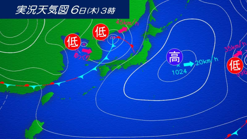 桜を散らす雨や風　西日本太平洋側は雨が強まる所も