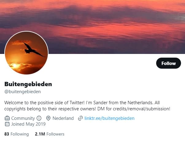 Twitter suspends feel-good account Buitengebieden