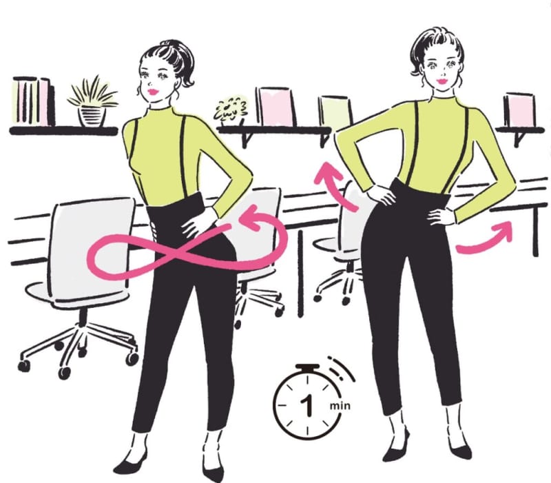 Only 1 minute between desk work!Simple exercises taught by a therapist