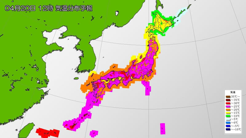 東北南部～西日本は広く晴れ 日中は汗ばむ陽気に