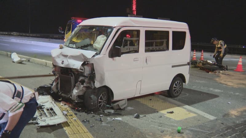 男性３人が死傷　バイクと軽トラックが交差点で衝突　福岡・久留米市