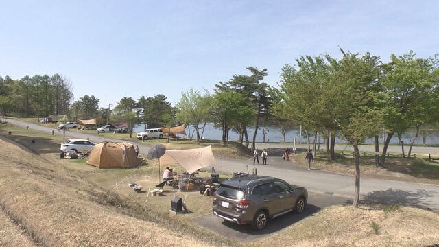連休期間中はほぼ満員に　キャンプ場は家族連れなどでにぎわう　山形県
