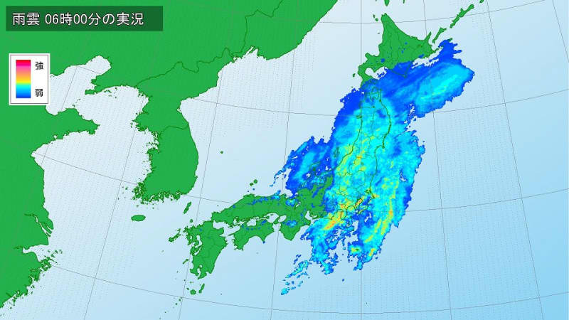 東日本は朝を中心に本降りの雨