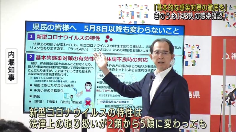 新型コロナ５類引き下げ　知事「対策の継続を」　（福島）