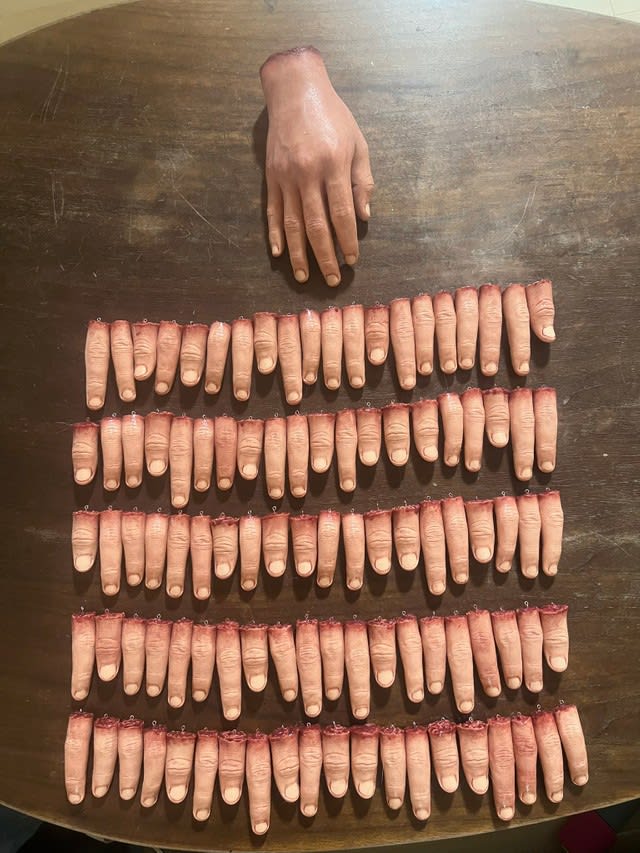 Fingers, fingers, fingers... 100 fingers in a row Are they really fake? Surprised by "silicon fingers" "I'm scared if I roll in the house"