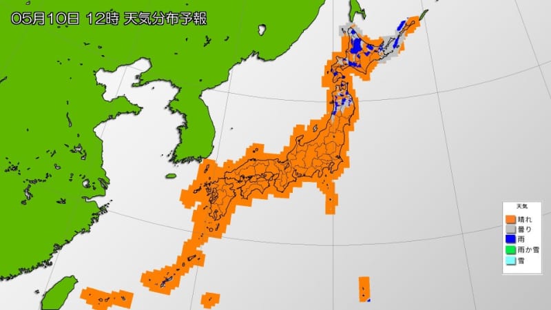 北海道は不安定な天気　晴れる地域は紫外線対策も