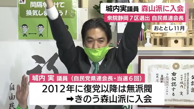 自民党・城内実議員が「森山派」入会　衆院・静岡7区選出で県連会長 2012年復党以降は無派閥