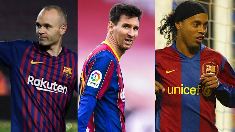 Barcelona's 10 greatest players of modern times.Messi, Iniesta...