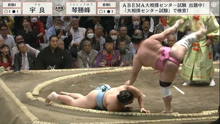 "Trunk Egui" Popular sumo wrestler, sumo fans admiring the splendid standing position on the side of the ring "It's cute to walk around at the end...