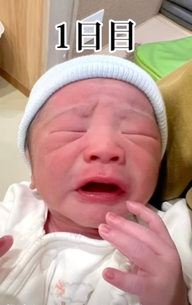 誕生して7日間、新生児の顔の変化にびっくり！ ふにゃふにゃ、しわしわ、ドヤ顔、パッチリお目目……