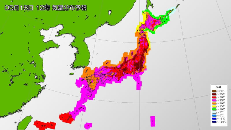 The weather is downhill in western Japan, and the temperature is rising in eastern and northern Japan