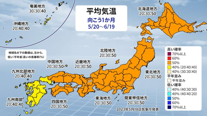 High temperatures nationwide Easy to be covered by warm air Japan Meteorological Agency 1-month forecast