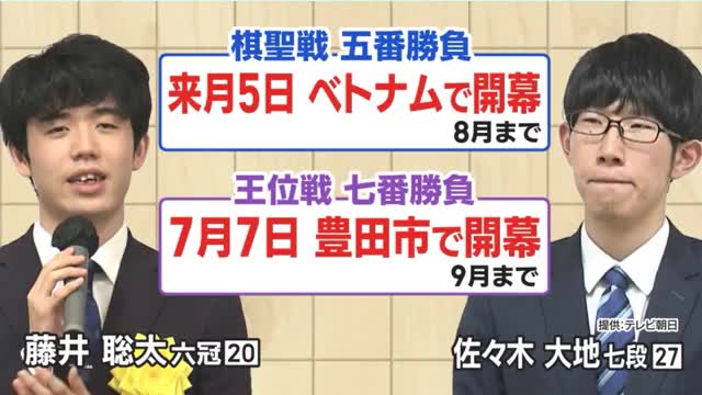 Fujii Rokukan and Sasaki XNUMXth Dan “Double Title Match” to start in June “Kisei Match” and July “Oi Match”