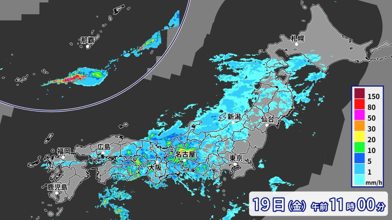 雨雲通過中　午後は東海・関東を中心に本降り　週末は天気回復も北日本は不安定
