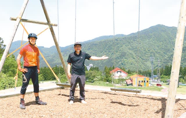A swing over 630 meters high at an altitude of 4 meters Toyama Awasu Ski Resort