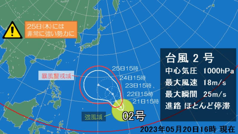 Typhoon No. XNUMX "Mawah" occurs slowly moving north