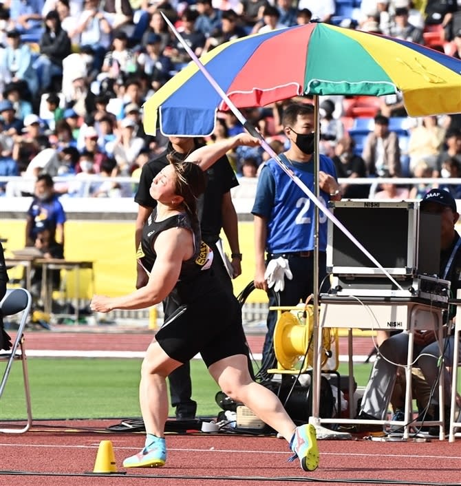 Ueda placed 5th in the women's javelin throw, surpassing 60 meters for the first time this season Seiko GP Athletics