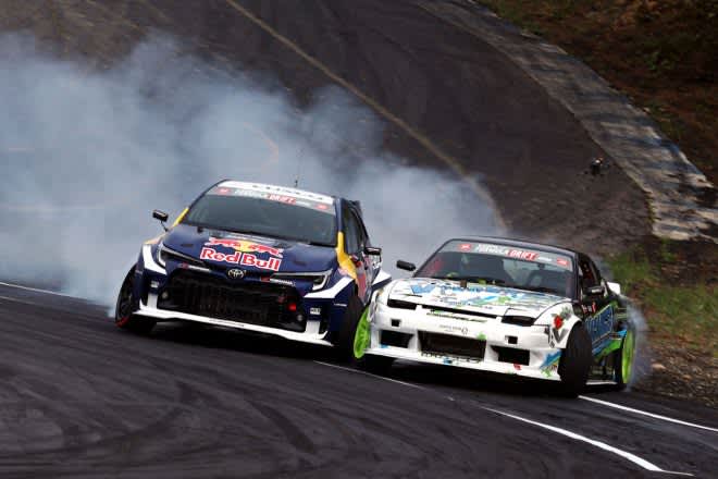 First victory in Formula Drift Japan's first appearance.Surprising WRC-style technique that champion Rovanpera fascinated