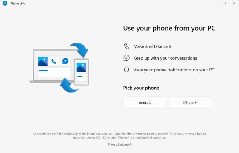 How to use Phone Link with Android or iPhone