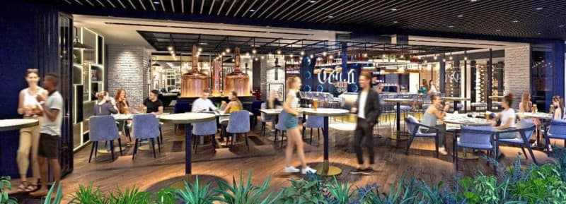 Orion Beer, a directly managed restaurant in the hotel scheduled to open in November, offering grilled dishes and limited beer