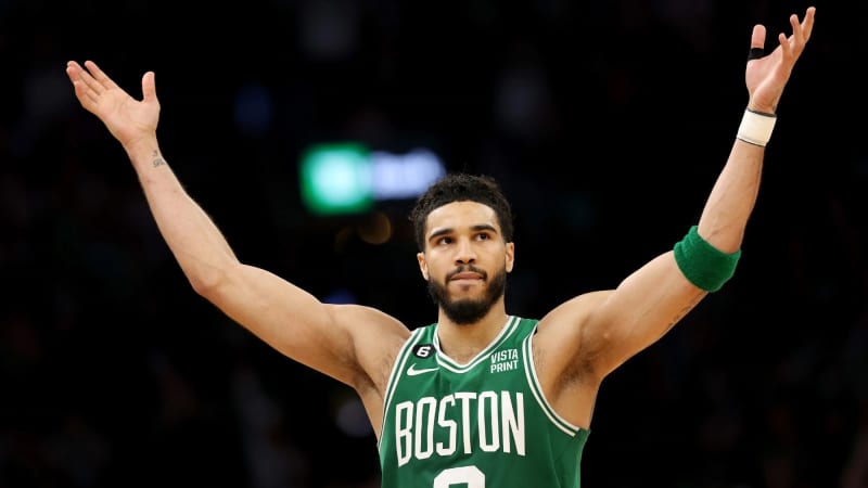 Celtics take their first win in the series at home. Jayson Tatum double-dubs with 33 points and 11 rebounds.