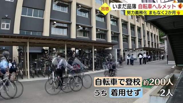 XNUMX% wear rate in high school! ? ``Bicycle helmets'' that have been obliged to make efforts since April are still in short supply (Tottori City)