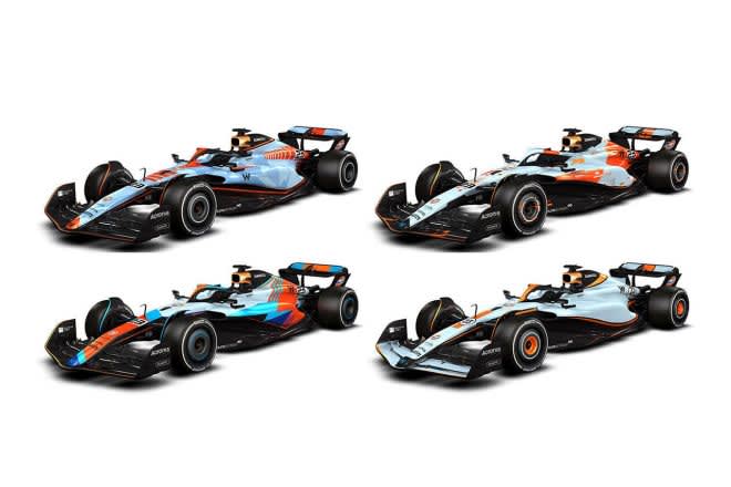 Williams F1, livery of 3 competitions including Japan GP decided by fan vote.Candidates are four "Gulf colors"