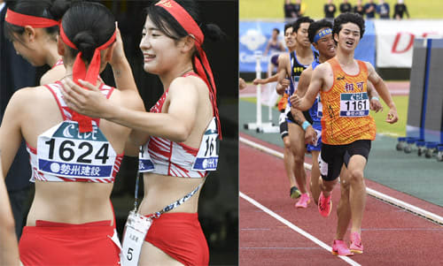 Matsumoto and Sasaki win 1500m first v Mie Prefectural High School Championships Athletics