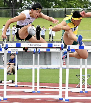 Aoi and Igarashi win 2 crowns, men's 110 obstacles, high jump Fukushima prefecture high body track and field