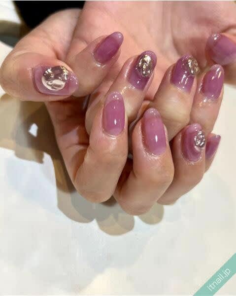 [For rainy season nails ♪] 10 mature and cute astringent purple designs