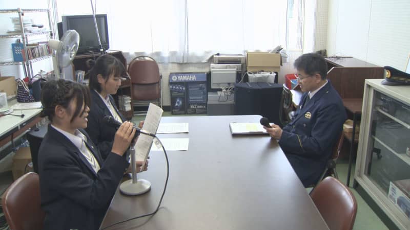 埼玉県立大宮東高校　放送部員が交通マナー向上呼びかけ