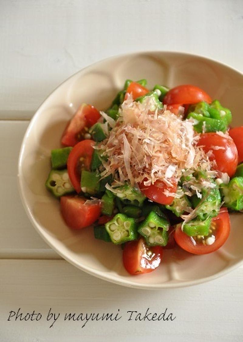 Make your dining table gorgeous ♪ Colorful salad recipe of "Okra x Tomato"