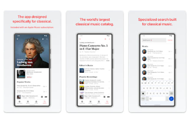 Classical music app "Apple Music Classical" Android version distribution.Day…