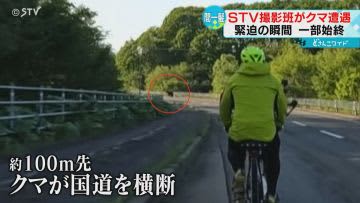 番組ロケでクマに遭遇　自転車で走行中に国道横断　撮影中断し車で避難　札幌テレビ撮影班