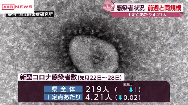 新型コロナ　定点把握による秋田県内の感染状況　県全体では前週と同じ程度