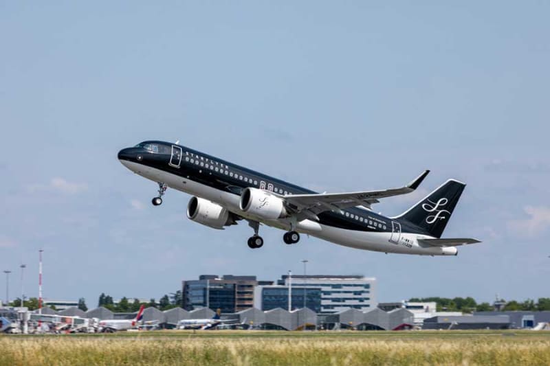 First Starflyer Airbus A320neo makes maiden flight in Toulouse, France