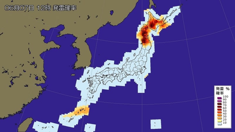 東～西日本は晴れて気温上昇 北日本は急な雷雨に注意