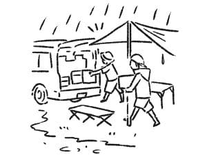 雨キャンプを快適に！準備から設営・過ごし方・撤収・帰宅後まで役立つテクニックまとめ