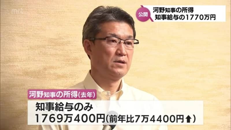 Miyazaki Prefecture Governor Kono's income last year was about 1770 million yen only from salary