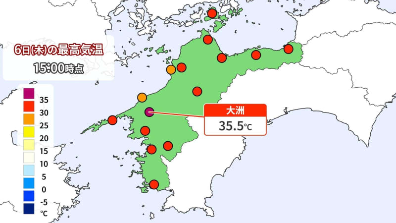 ⚡｜【速報】大洲で35.5℃　愛媛県内で今季初の猛暑日