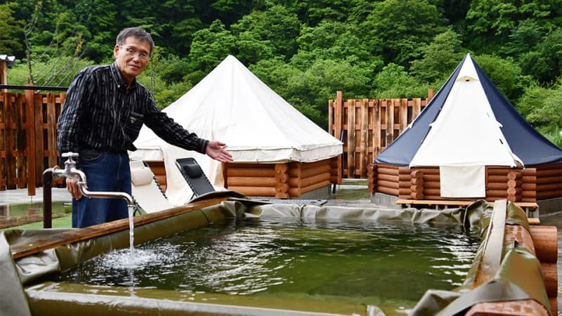 Heal nature with mountain underground water bath & sauna, campsite renewal Bungalow newly established, Gifu Takayama City