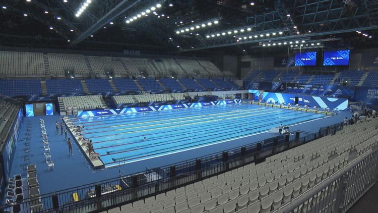 Completion of the main pool of World Aquatics Fukuoka Marine Messe