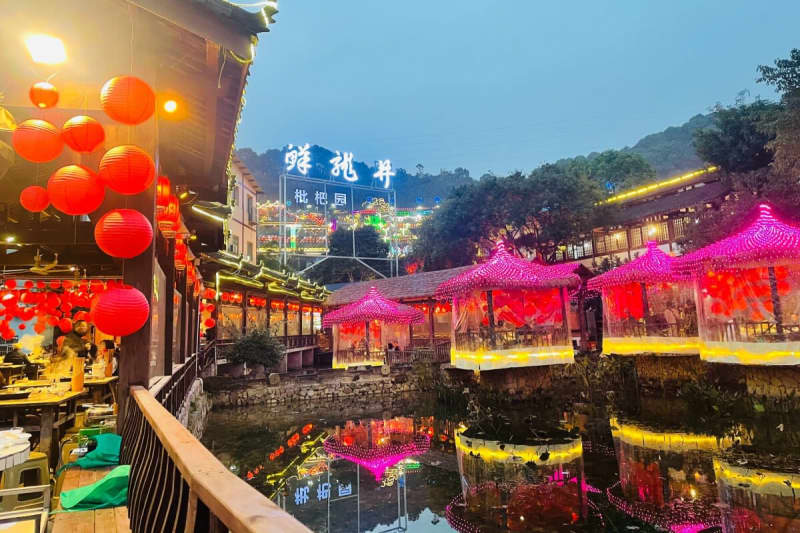 Hot pot by the lotus pond where you can enjoy gourmet food and beautiful scenery at the same time! — Chongqing