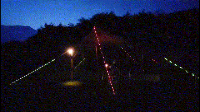 Shining "LED rope" that does not fall down at camp