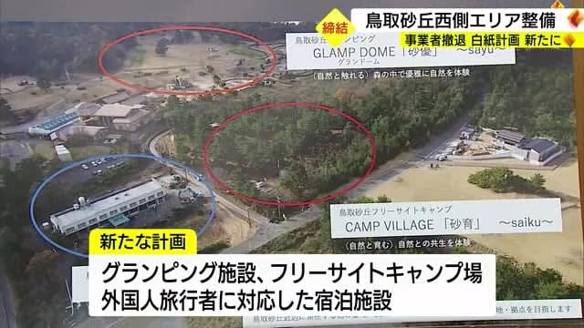 A blank plan due to the withdrawal of the business operator / Renewal by a new business operator Full details of the development of the west side of the Tottori Sand Dunes revealed (Tottori City)