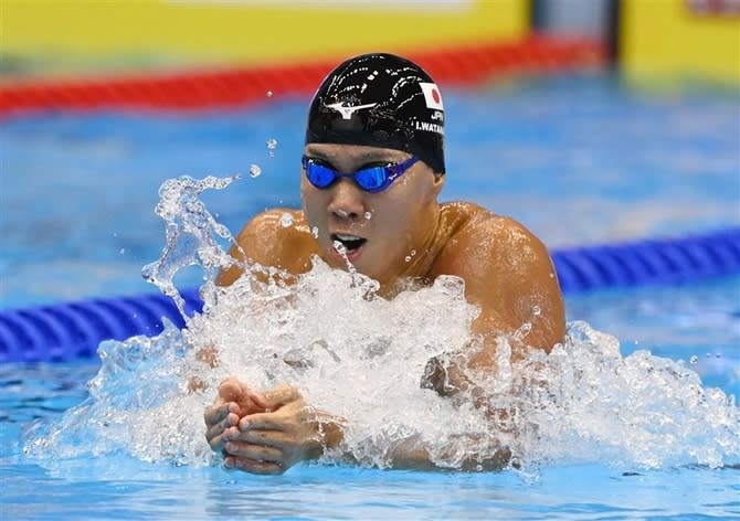 男子200平、渡辺一平6位「力は全て出した」　世界水泳福岡大会